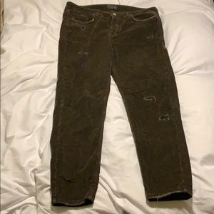 Zara Man distressed dark brown corduroy pants.